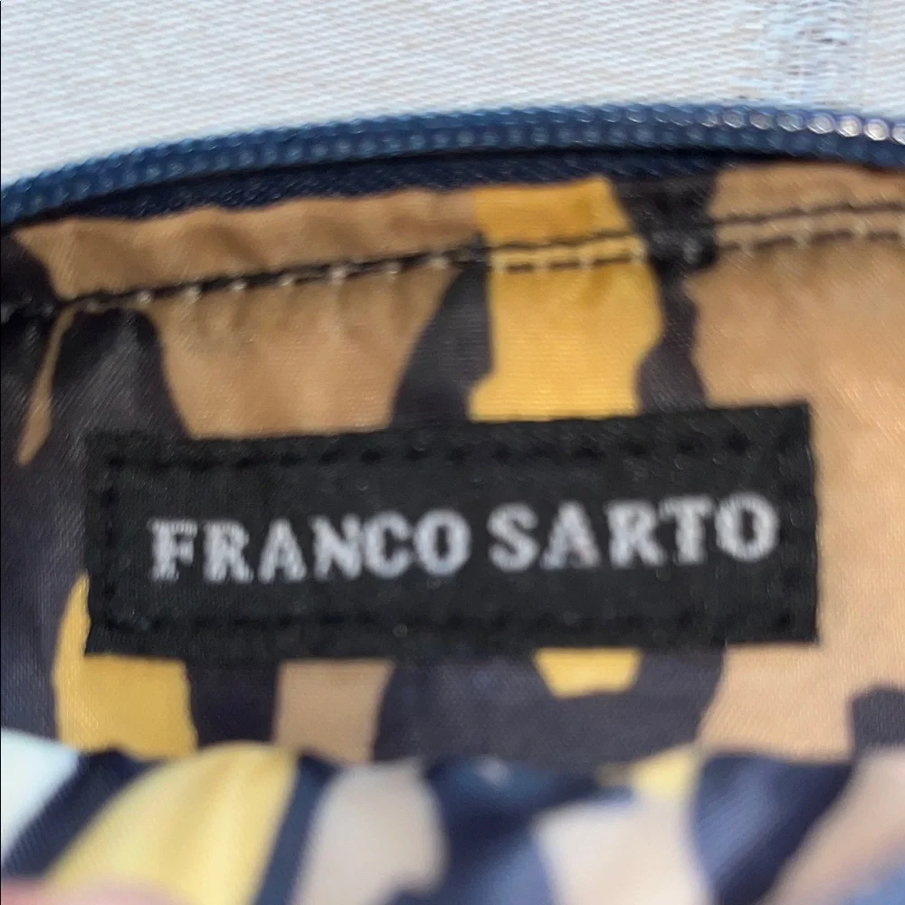 Elegant Franco Sarto Zip-Around Coin Purse Navy Leather Wallet Unisex